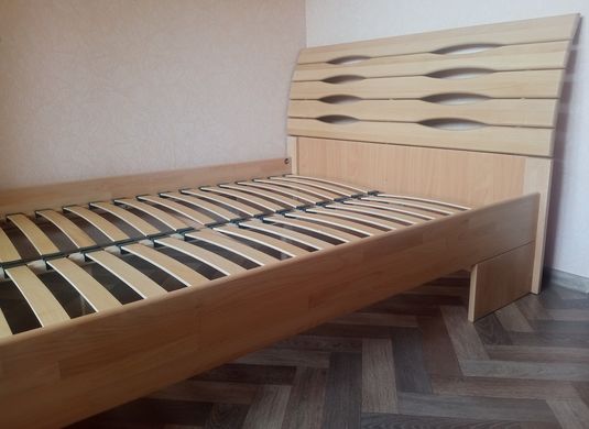 Полуторне ліжко Маріта Люкс з ящиками Олімп 120x190 см Горіх — Morfey.ua