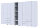 Комплект Doros Гелар с Этажеркой Белый 4+4 ДСП 348.2х49.5х203.4 (42005040)