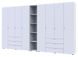 Комплект Doros Гелар з Етажеркою Білий 4+4 ДСП 348.2х49.5х203.4 (42005040)