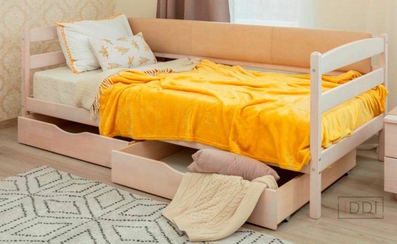 Ліжко-диван підліткове Маріо з м'якою спинкою Олімп 80x190 см Горіх — Morfey.ua