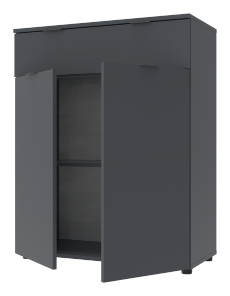 Комод Doros Рон 2 2 фасади 1 шухляда Графіт 80х38х100 (41516004) &mdash; Morfey.ua