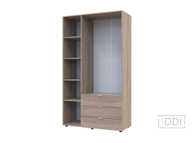 Распашной шкаф для одежды Doros Гелар Дуб сонома 3 ДСП 116,2х49,5х203,4 (80397559) — Morfey.ua