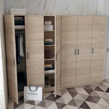 Шкаф для одежды Doros Промо Дуб сонома 3+3 ДСП 270х48х204 (42005005) — Morfey.ua