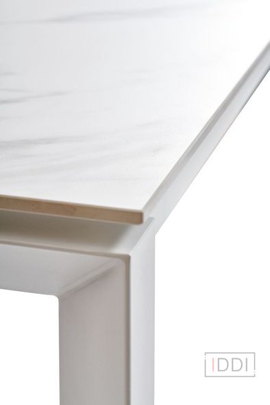 Bright White Marble керамічний стіл 102-142 см — Morfey.ua