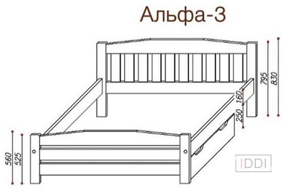 Кровать Альфа-3 Темп-Мебель 80x190 см Без ниши — Morfey.ua