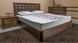 Полуторне ліжко Сіті Преміум з м'якою спинкою та з підйомним механізмом Олімп 120x190 см Горіх