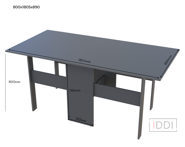Столовий стіл Doros Торонто Графіт 180х89х80 (41510095) — Morfey.ua