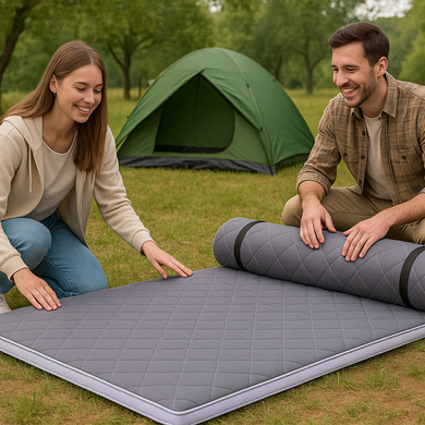 Матрас топер Family Sleep Gray-White Shine 65x180 см &mdash; Morfey.ua