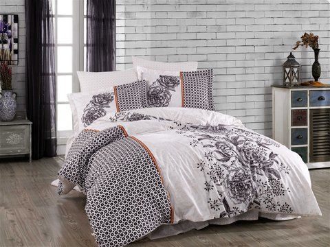 КПБ HOBBY Poplin Arianna сливовый 200*220/2*50*70* &mdash; Morfey.ua