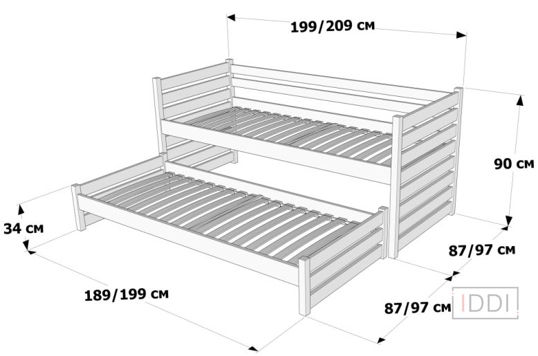 Ліжко-диван Симба підліткова 2в1 Drimka 80x180/190 см — Morfey.ua