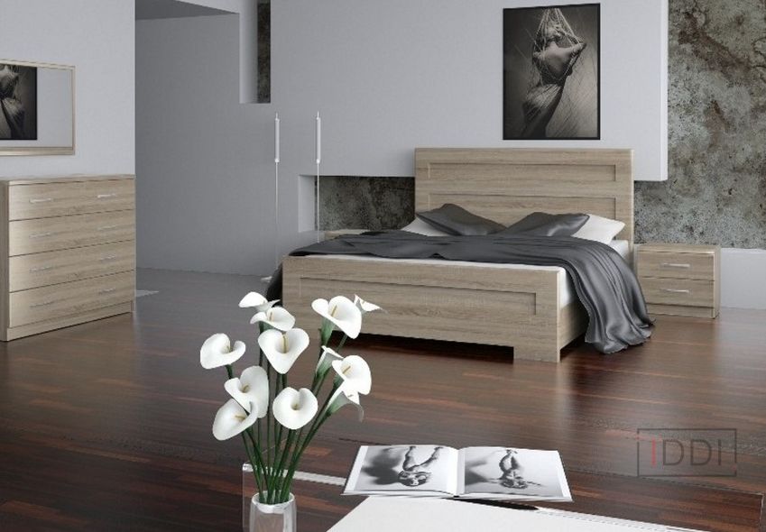 Ліжко Кармен з ящиками Німан 90x200 см Горіх світлий — Morfey.ua
