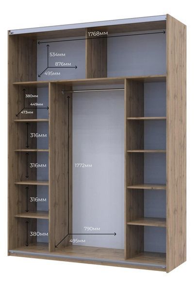 Шкаф купе Doros G-сaiser Тахо 2 ДСП / 3 части 180х60х240 (42002101) &mdash; Morfey.ua