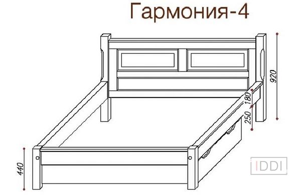 Ліжко Гармонія-4 Темп-Меблі 80x190 см Без ніші — Morfey.ua