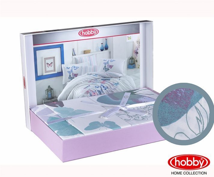 КПБ HOBBY Poplin Sueno зелений 200*220/2*50*70 &mdash; Morfey.ua