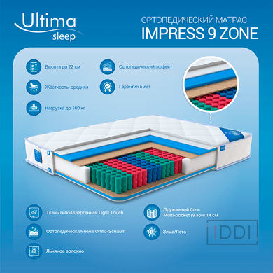Матрац Ultima Sleep Impress 9 Zone (Імпрес 9 Зон) 70x190 см — Morfey.ua