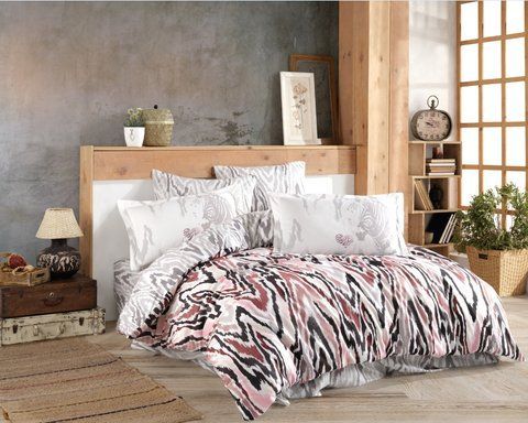КПБ HOBBY Poplin Barbara т.розовый 200*220/2*50*70 &mdash; Morfey.ua