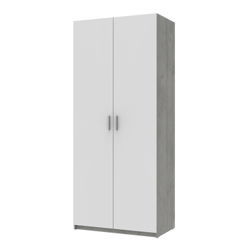 Распашной шкаф для одежды Doros Кен Бетон / Белый 2 ДСП 90х52х210 (80737020) — Morfey.ua