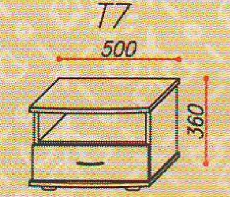 Тумба прикроватная Т-7 эконом Темп-Мебель 50x36 см &mdash; Morfey.ua