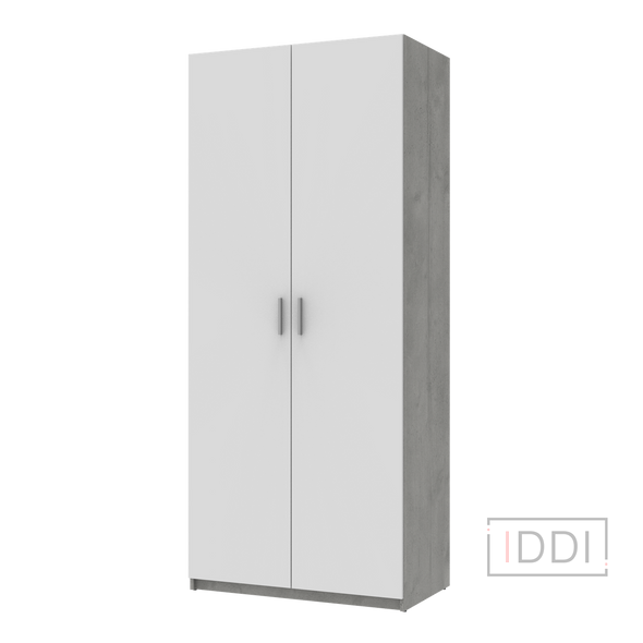 Распашной шкаф для одежды Doros Кен Бетон / Белый 2 ДСП 90х52х210 (80737020) — Morfey.ua