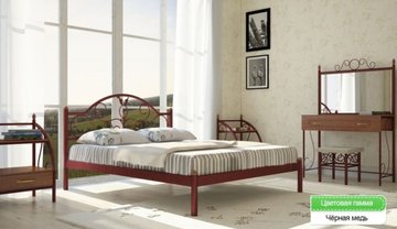 Кровать полуторная Анжелика Металл Дизайн 140x190 см Черный — Morfey.ua