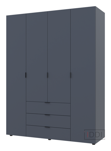 Розпашна шафа для одягу Doros Гелар Графіт 4 ДСП 155х49,5х203,4 (80737075) — Morfey.ua