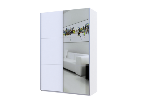Шафа купе Doros G-Caiser Білий 1 ДСП / 1 Дзеркало / 3 частини 160х60х240 (42002103) &mdash; Morfey.ua