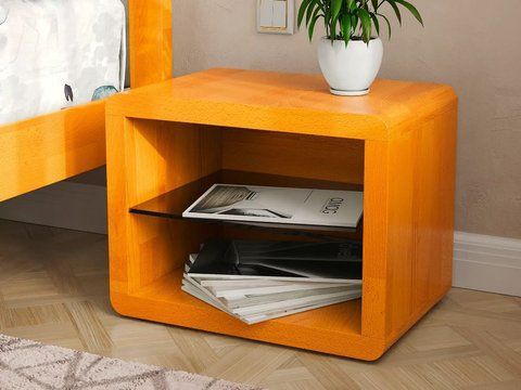 Тумба приліжкова Глорія (скло) Арбор Древ сосна 52x35x40 см Вільха &mdash; Morfey.ua