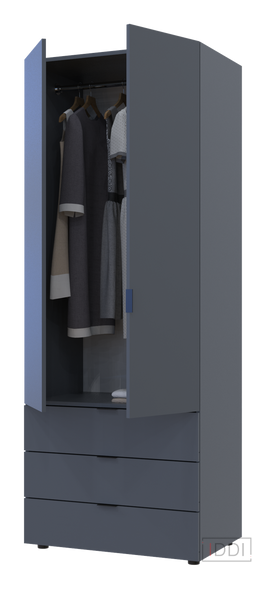 Розпашна Шафа для одягу Doros Гелар Графіт 2 ДСП 77,5х49,5х203,4 (80737023) — Morfey.ua
