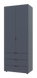 Распашной шкаф для одежды Doros Гелар Графит 2 ДСП 77,5х49,5х203,4 (80737023)