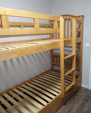 Ліжко Максим двох'ярусна Venger (Венгер) 90x200 см Бук під лаком — Morfey.ua