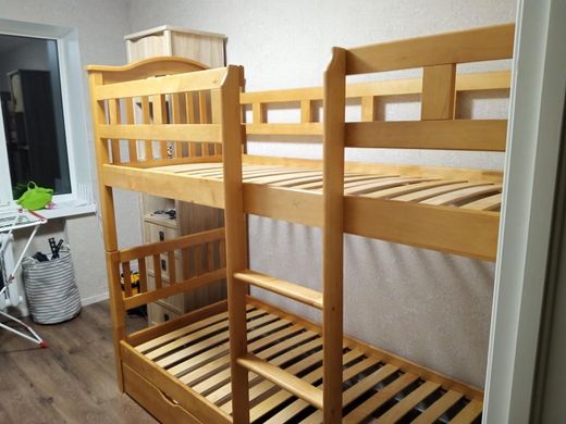 Кровать Максим двухъярусная Venger (Венгер) 90x200 см Бук под лаком — Morfey.ua