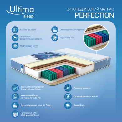 Матрас пружинный Ultima Sleep Perfection (Перфекшн) Air Side Pro 70x190 см — Morfey.ua