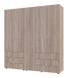 Распашной шкаф для одежды Doros Гелар комплект сонома 2+3 ДСП 193,7х49,5х203,4 (42002122)
