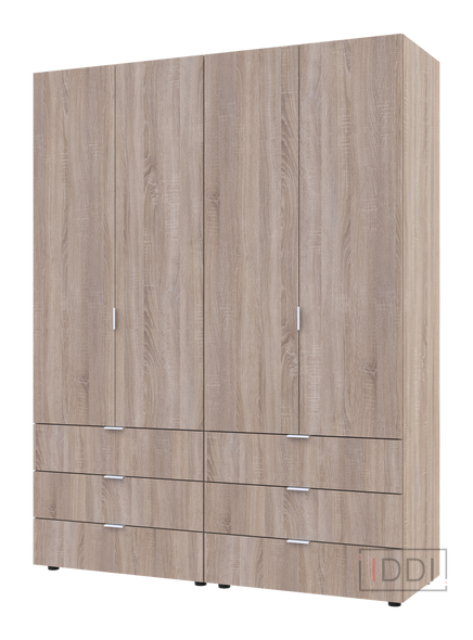 Распашной шкаф для одежды Doros Гелар комплект сонома 2+2 ДСП 155х49,5х203,4 (42002123) — Morfey.ua