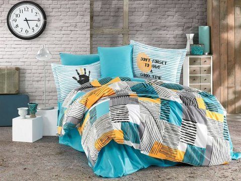 КПБ HOBBY Poplin Bermuda бирюзовый 200*220/2*50*70 &mdash; Morfey.ua
