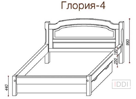 Ліжко Глорія-4 (без куль) Темп-Меблі 80x190 см Без ніші — Morfey.ua