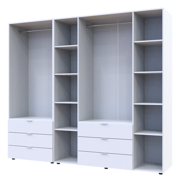 Распашной шкаф для одежды Doros Гелар комплект Белый 2+4 ДСП 232,5х49,5х203,4 (42002124) — Morfey.ua