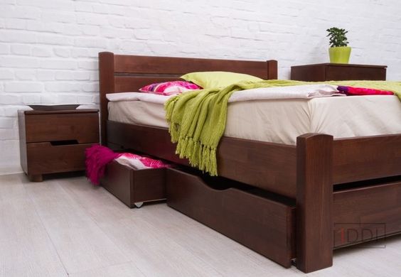 Двоспальне ліжко Айріс з ящиками Олімп 180x200 см Бук під лаком — Morfey.ua