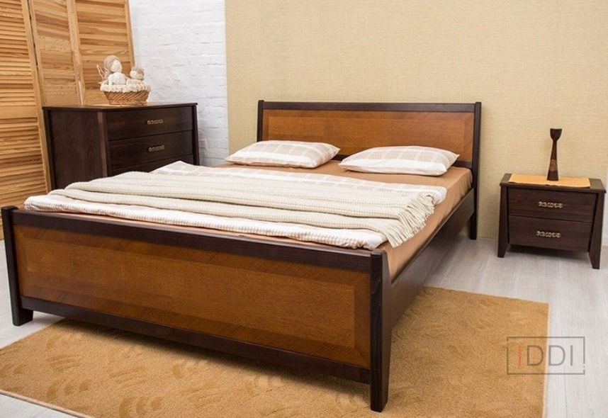 Полуторне ліжко Сіті з ізножьем і інтарсією Олімп 120x190 см Горіх — Morfey.ua