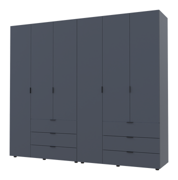 Распашной шкаф для одежды Doros Гелар комплект Графит 3+3 ДСП 232,4х49,5х203,4 (42002126) — Morfey.ua