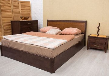 Полуторная кровать Сити с интарсией и подъёмным механизмом Олимп 120x190 см Орех — Morfey.ua