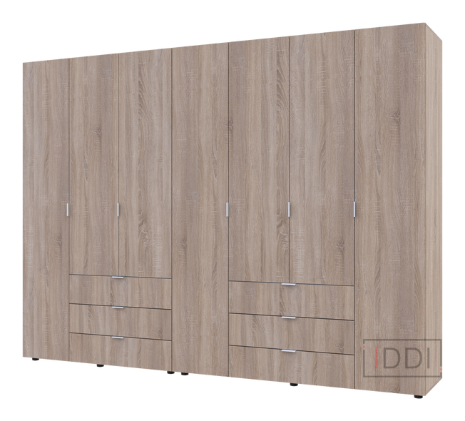 Распашной шкаф для одежды Doros Гелар комплект сонома 3+4 ДСП 271,2х49,5х203,4 (42002127) — Morfey.ua