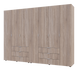 Розпашна Шафа для одягу Doros Гелар комплект Cонома 3+4 ДСП 271,2х49,5х203,4 (42002127)