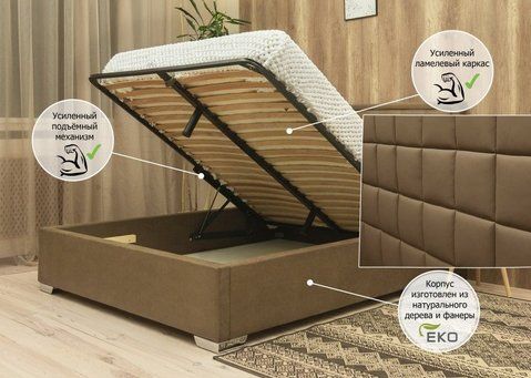 Полуторная кровать Corners Скарлет с подъемным механизмом 140x190 см Без угловых ножек Ткань 1-й категории &mdash; Morfey.ua