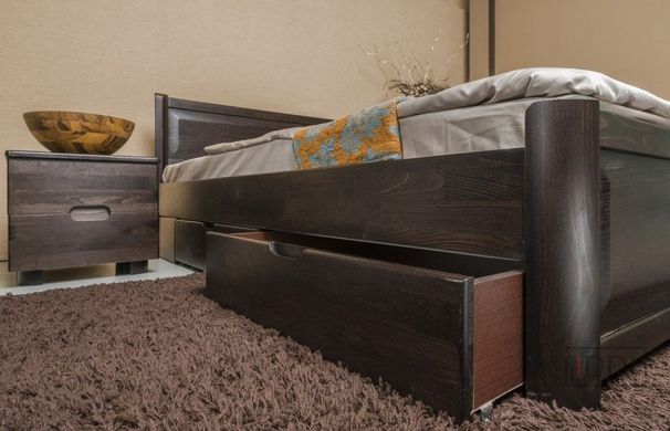 Односпальная кровать Олимп Марго филенка с ящиками 80x190 см Орех — Morfey.ua