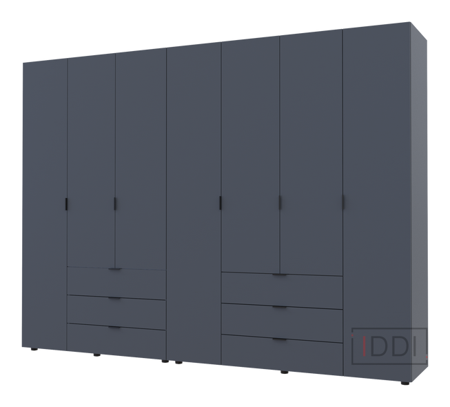 Распашной шкаф для одежды Doros Гелар комплект Графит 3+4 ДСП 271,2х49,5х203,4 (42002128) — Morfey.ua