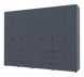 Розпашна Шафа для одягу Doros Гелар комплект Графіт 3+4 ДСП 271,2х49,5х203,4 (42002128)