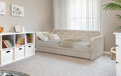 Кровать Malibu беж MIX 80x200 см з шухлядами &mdash; Morfey.ua