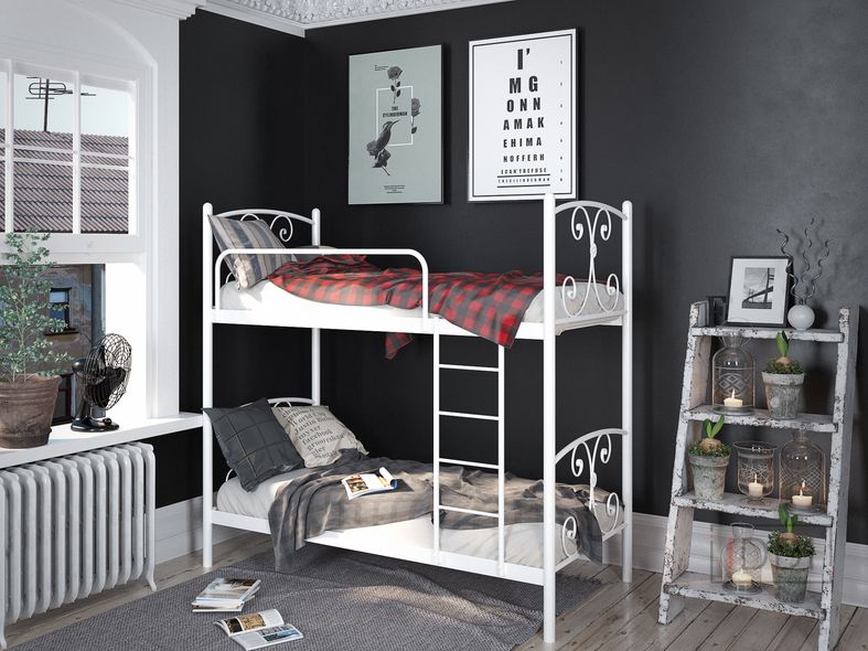 Ліжко двоярусне Жасмин Tenero 80x190 см Білий — Morfey.ua