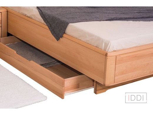Двоспальне ліжко K'Len Ніколь 160x200 см з освітленням узголів'я Бук щит/масив без ящиків — Morfey.ua